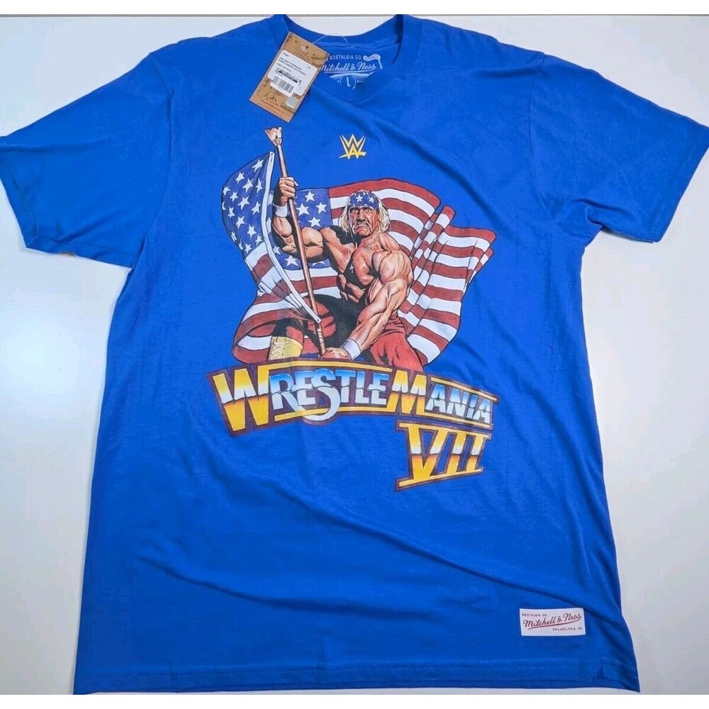NWT Mitchell & Ness Hulk Hogan Royal WrestleMania VII T-Shirt SMALL